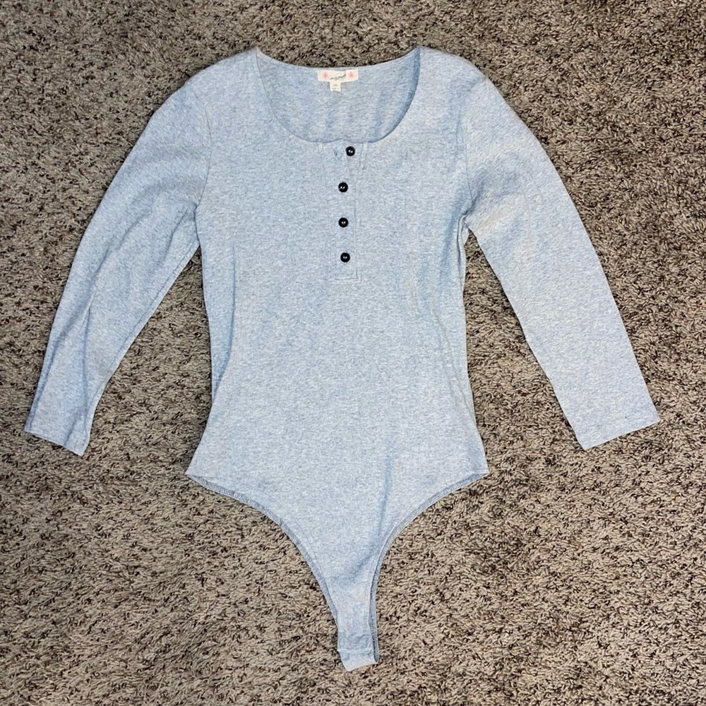 ribbed henley body suit